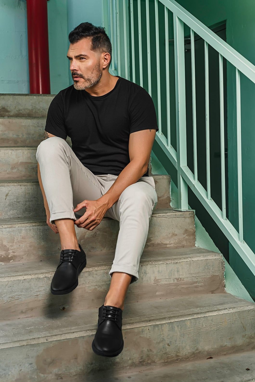 Black Leather Dress Sneakers