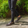 Buffalo Brown Leather Dress Sneakers
