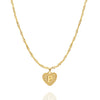 Initial Heart Necklace in Gold