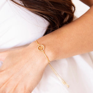 Faith Moves Mountains Adjustable Bracelet in Gold