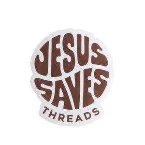 Jesus Saves Threads Logo Sticker