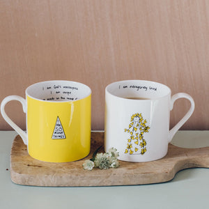 Yellow & Outrageously Loved Christian Mug Set