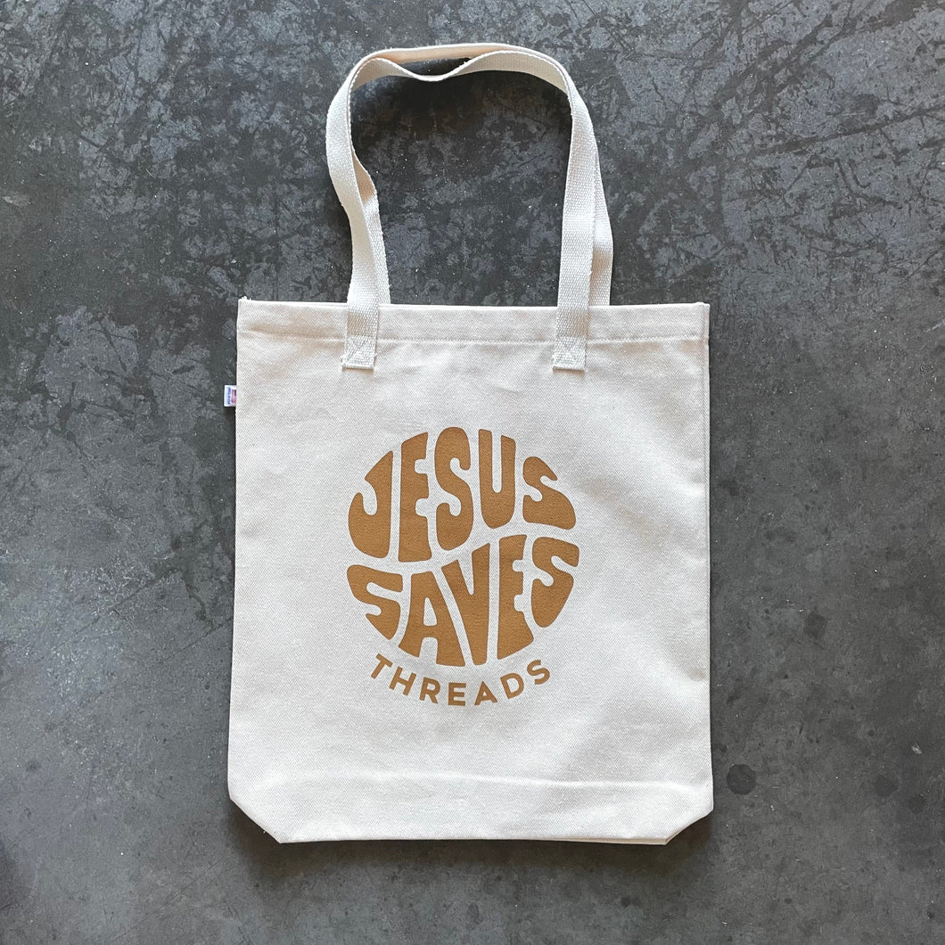 Jesus Saves Threads Tote Bag
